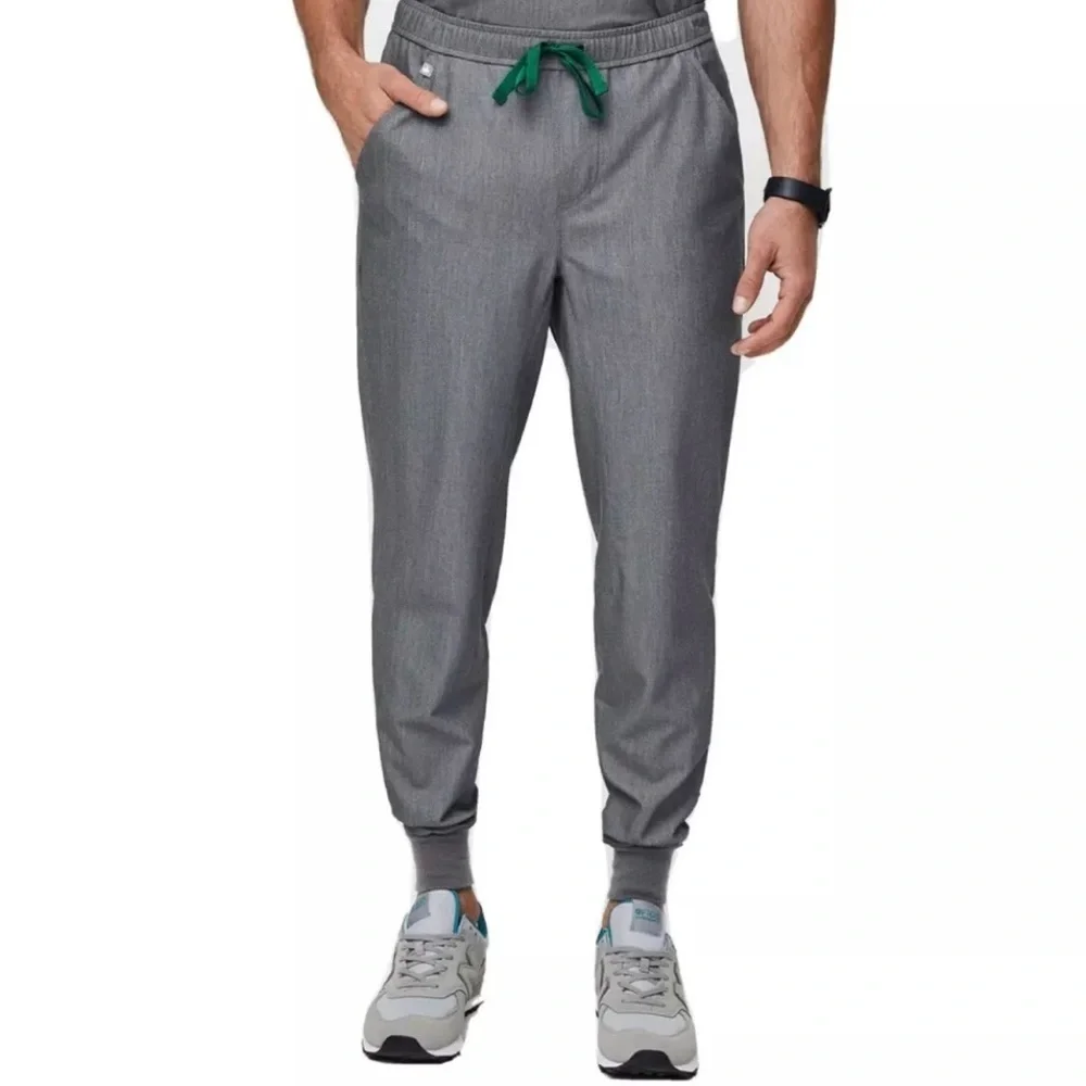 Figs Scrubs Jogger Pants Men’s Graphite Gray with Green Drawstring Size XXL